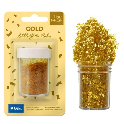 Flocos Glitter Comestível Dourado 