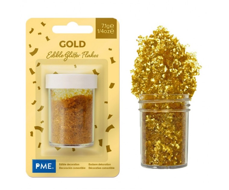 Flocos Glitter Comestível Dourado 