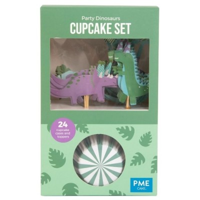 Kit Decoração 24 Cup Cakes Festa Dinossauros