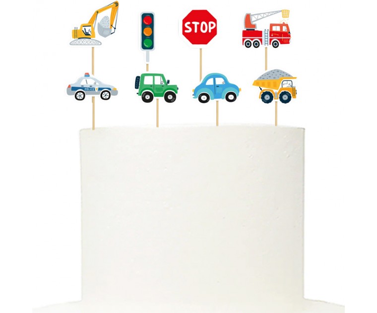 Conj. 8 Picks Carros e Meios de Transportes