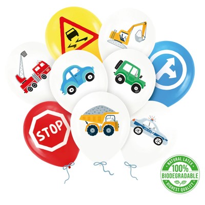 Conj. 12 Balóes Carros e Meios de Transportes Conj. 12 Balóes Carros e Meios de Transportes