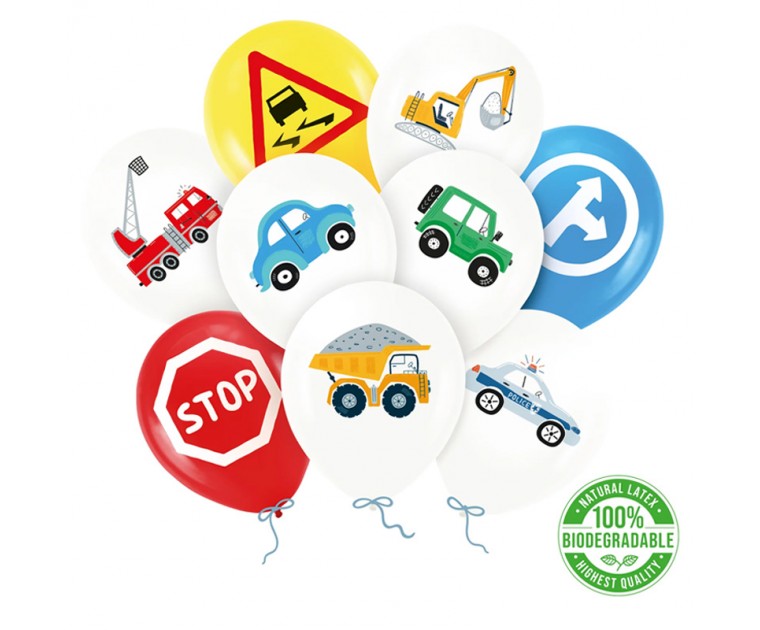 Conj. 12 Balóes Carros e Meios de Transportes