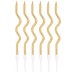 6 Velas Espiral Curva Dourado