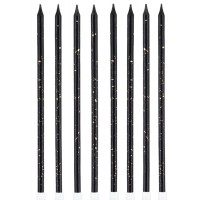 8 Velas Altas Pretas e Douradas