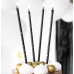 8 Velas Altas Pretas e Douradas