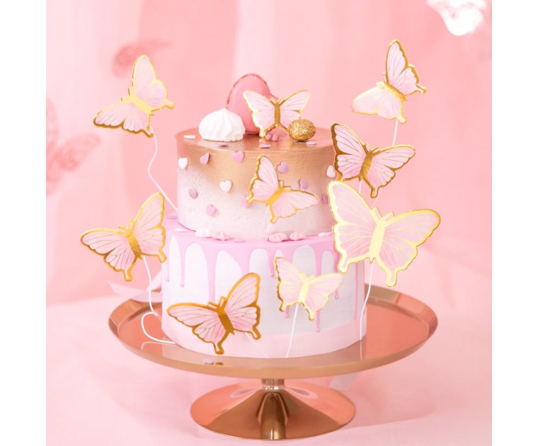 10 Topos Bolo Borboletas Rosa