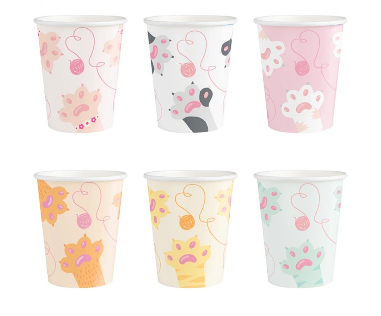 6 Copos Gatinhos