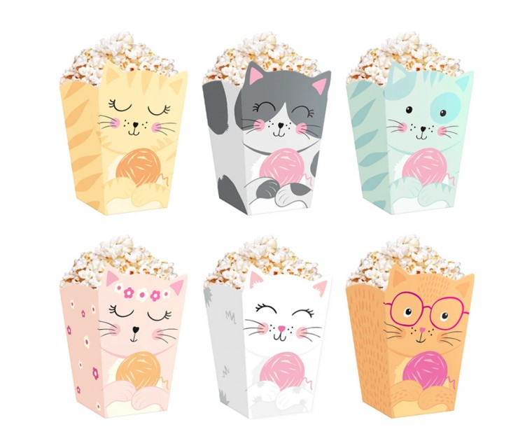6 Caixas Pipocas Gatinhos