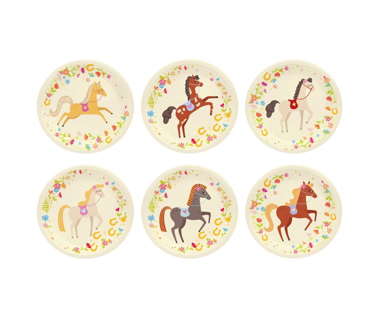 6 Pratos Cavalos 