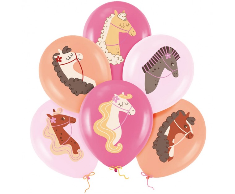 6 Balões Cavalos 