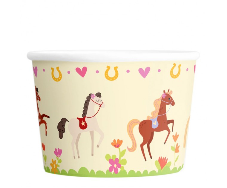 6 Taças Gelado Cavalos 
