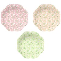 6 Pratos Florais Multicoloridos