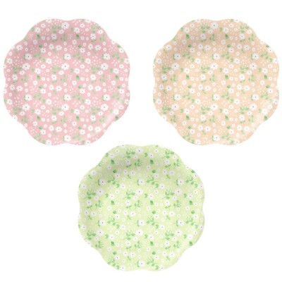 6 Pratos Florais Multicoloridos