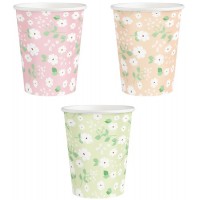 6 Copos Florais Multicoloridos
