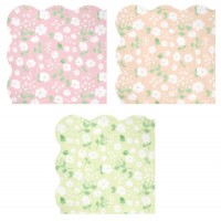 12 Guardanapos Florais Multicoloridos