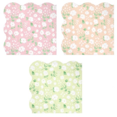 12 Guardanapos Florais Multicoloridos