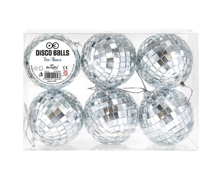 Conj. 6 Bolas Espelho 7 cms