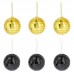 Conj. 6 Bolas Espelho Pretas e Douradas 7 cms
