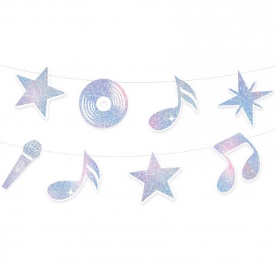 Silver Disco Garland 110cm