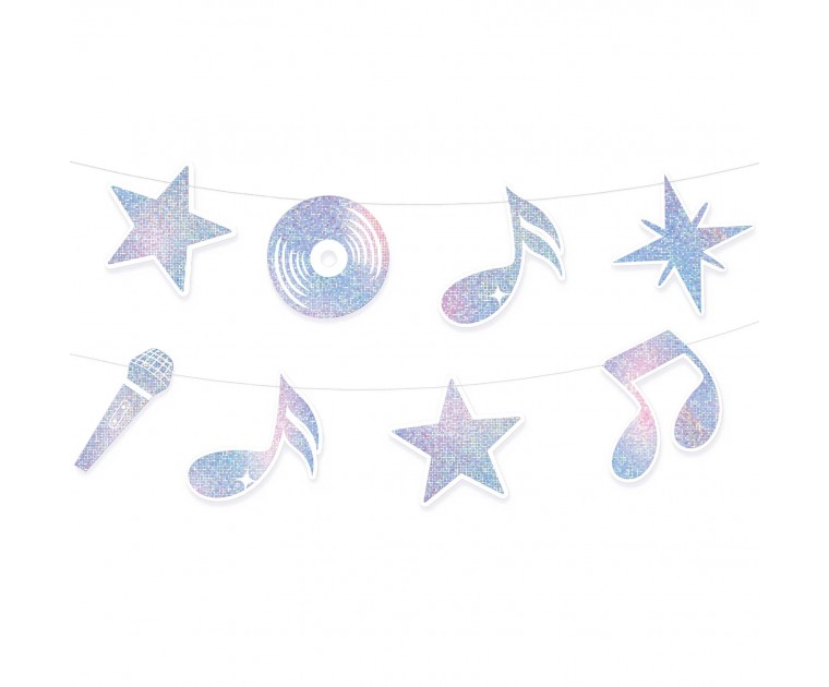 Silver Disco Garland 110cm