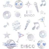 Conj. de 21 tatuagens temporárias Silver Disco