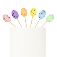 36 Picks Decorações Ovos Páscoa coloridos