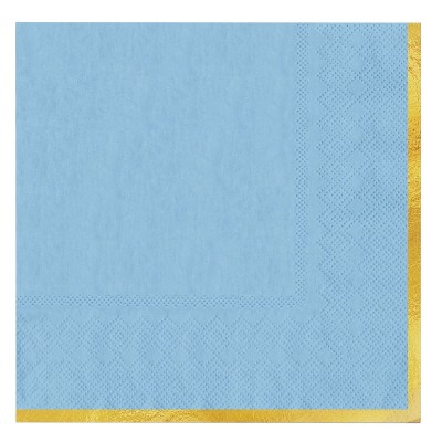 Guardanapos Azul Lista Dourada