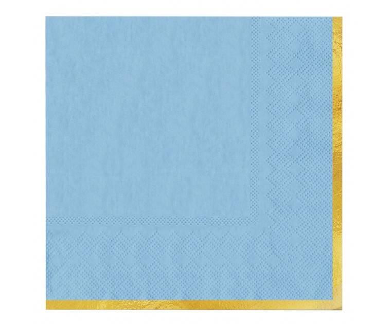 Guardanapos Azul Lista Dourada