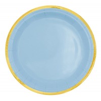 Prato Azul Lista Dourada