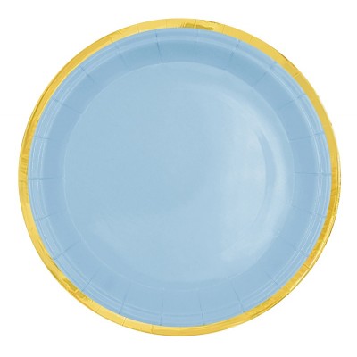 Prato Azul Lista Dourada