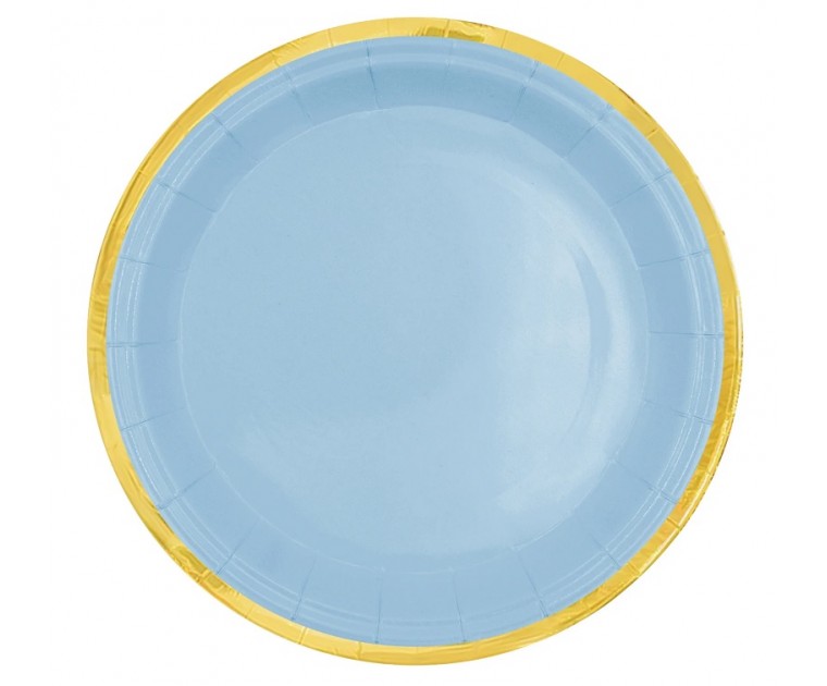 Prato Azul Lista Dourada