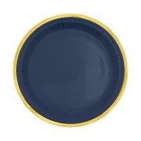 Prato Navy Blue Lista Dourada