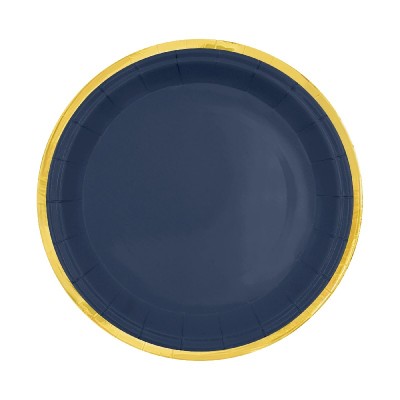 Prato Navy Blue Lista Dourada