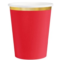 6 Copos Vermelhos Lista Dourada