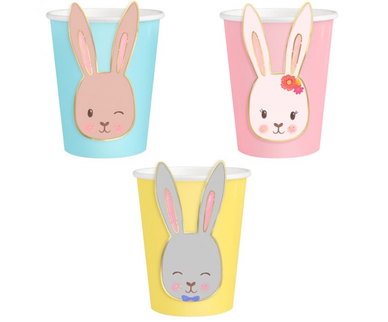 6 Copos Coelhinhos Primavera