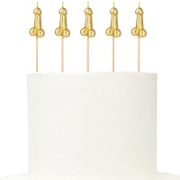 Conj. 5 Velas Douradas Pénis 