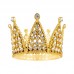 Coroa dourada c/ cristais prateados 7 cms