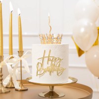 Coroa dourada c/ cristais prateados 10 cms