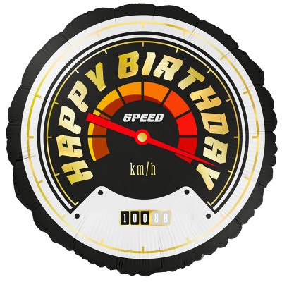 Balão Foil Happy Birthday Carro Corrida