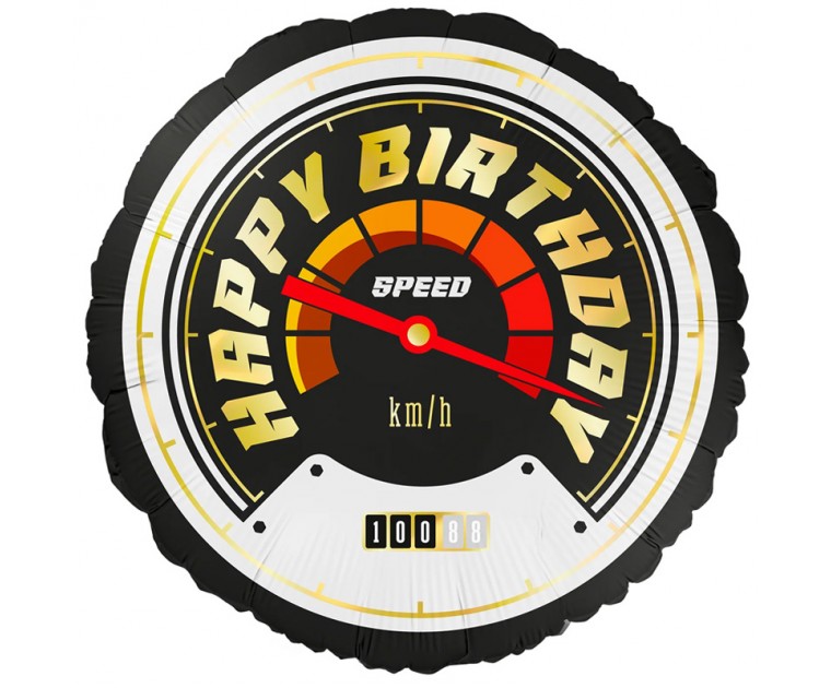 Balão Foil Happy Birthday Carro Corrida