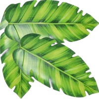 Conj. 3 Pratos folhas de bananeira tropical Aloha