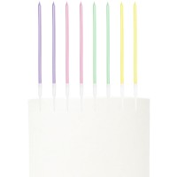 Conj, 8 velas pastel sortidas