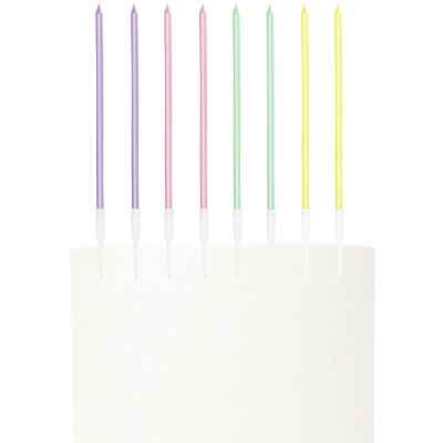 Conj, 8 velas pastel sortidas