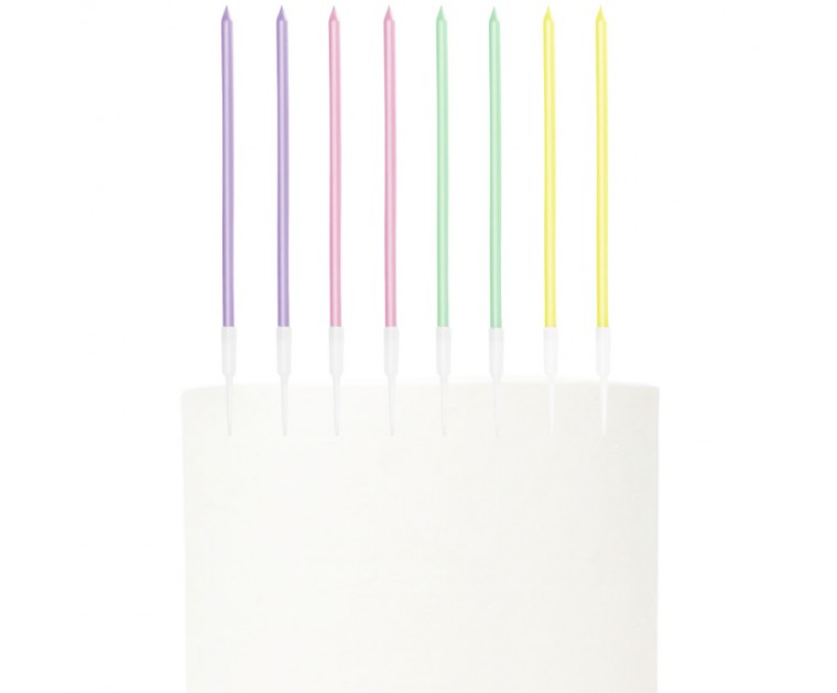 Conj, 8 velas pastel sortidas