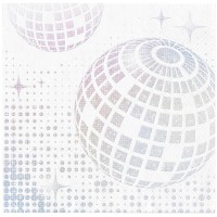 10 Guardanapos Disco prateados