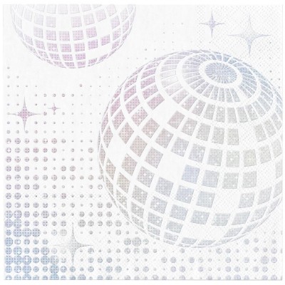 10 Guardanapos Disco prateados