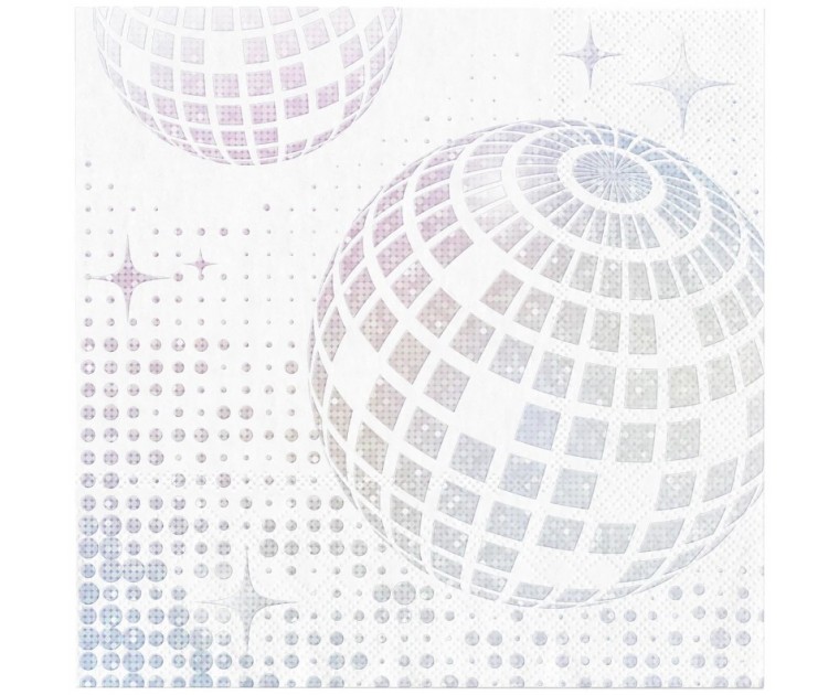 10 Guardanapos Disco prateados