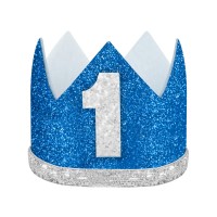 Coroa 1º Aniversário Azul 