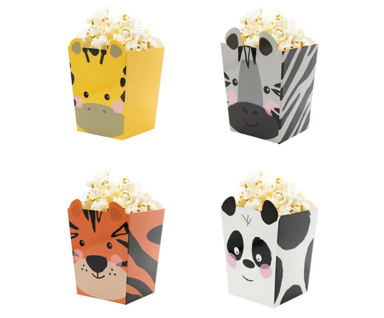 4 Caixas Pipocas Animais Selva