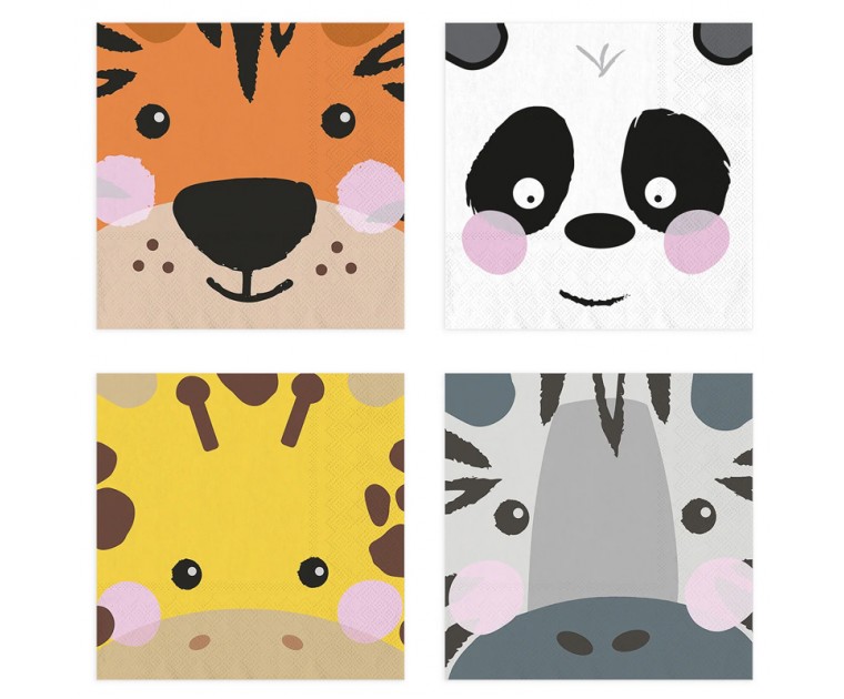 20 Guardanapos Animais Selvagens